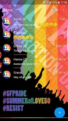 Rainbow flag Next SMS Skin android App screenshot 3